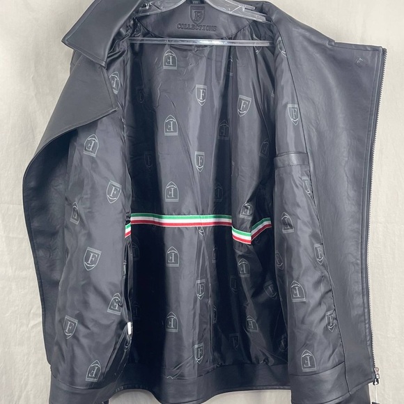 Leggi Tutto F Collection Biker Leather Jacket Men XXL Motorcyclist NWT Gorpcore - Picture 10 of 16